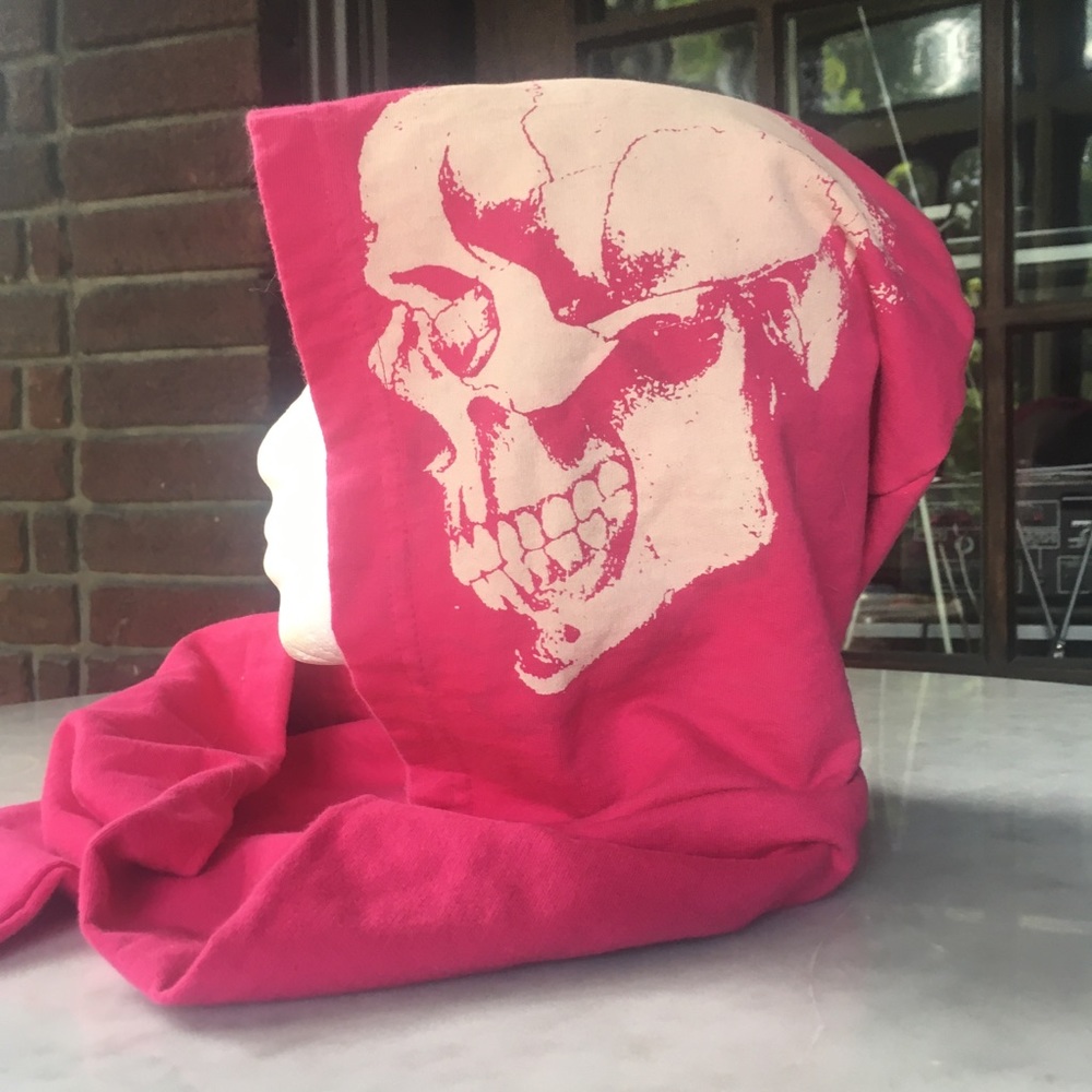 Pink Skull Hood Scarf